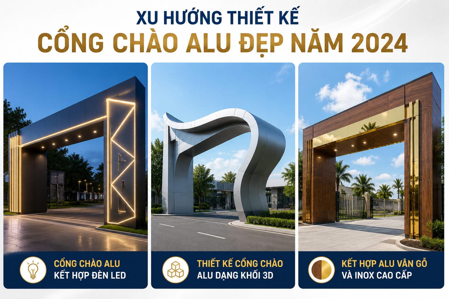 Xu hướng thiết kế cổng chào alu đẹp